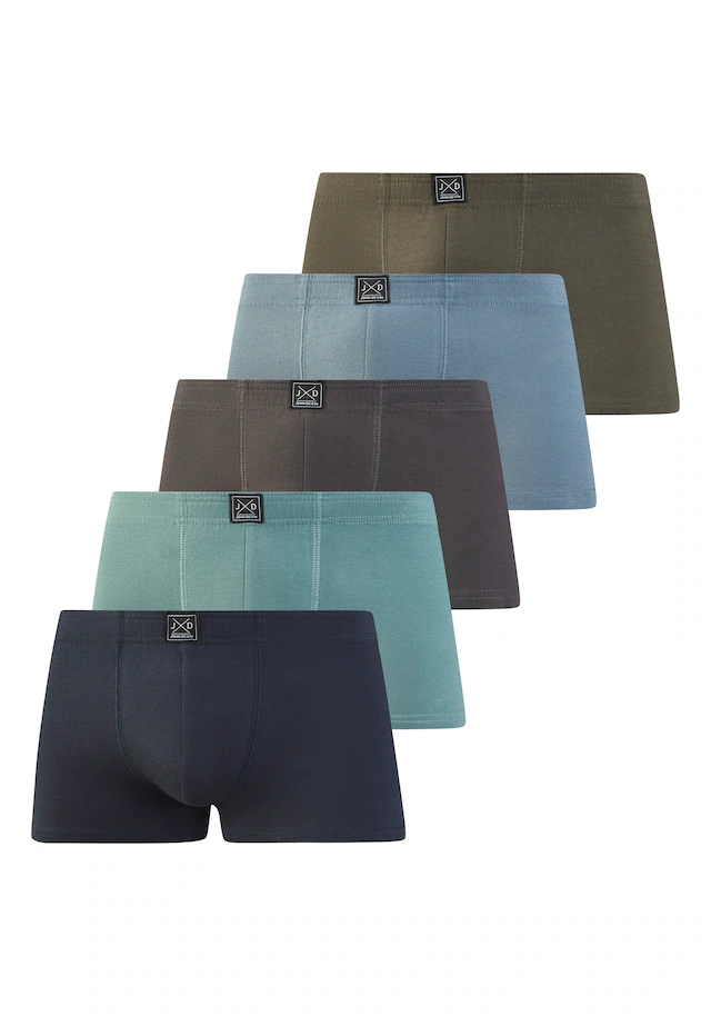 John Devin Boxer »Boxershorts für Herren« Packung, 5 Stk. unifarben, mit Logoschriftzug am Bund, Jersey-Material