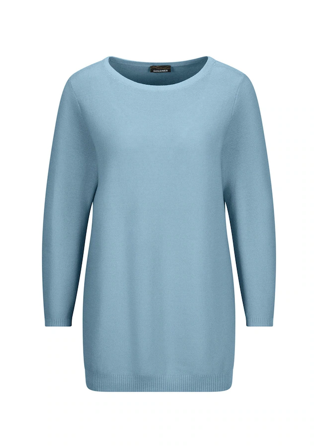 GOLDNER Rundhalspullover »Eleganter Baumwollpullover, Halbarm« U-Boot-Ausschnitt