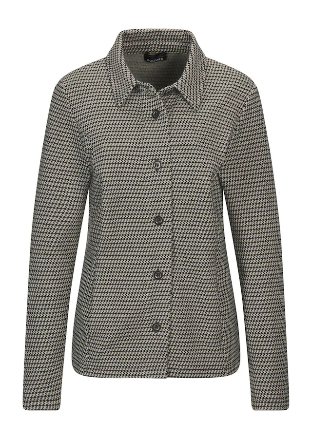 GOLDNER Sommerjacke »Lässige Baumwolljacke, Pepitamuster« Hemdkragen