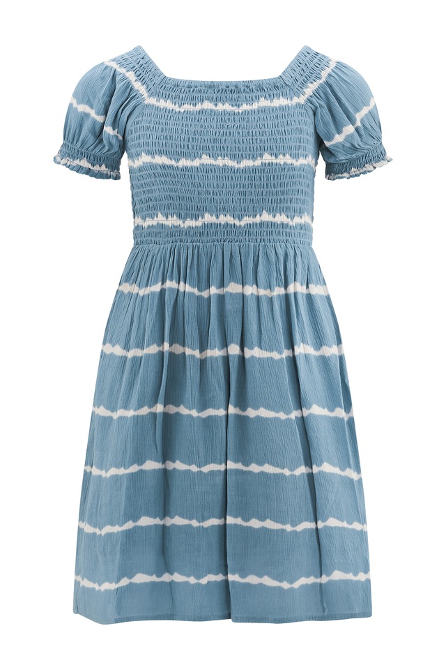 happy girls Druckkleid mit gesmoktem Oberteil