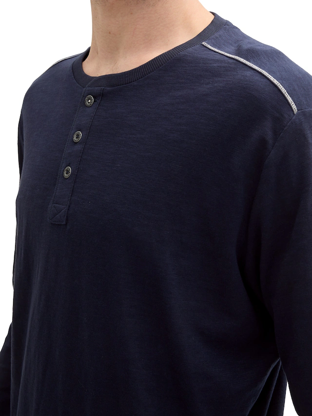TOM TAILOR Langarmshirt mit Knopfleiste