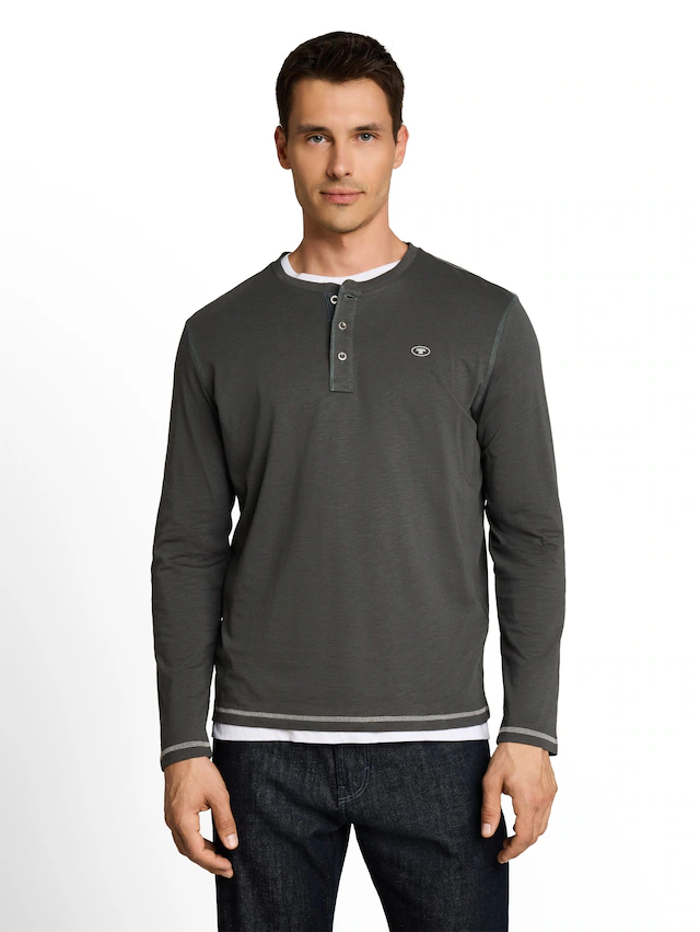 TOM TAILOR Langarmshirt mit Knopfleiste
