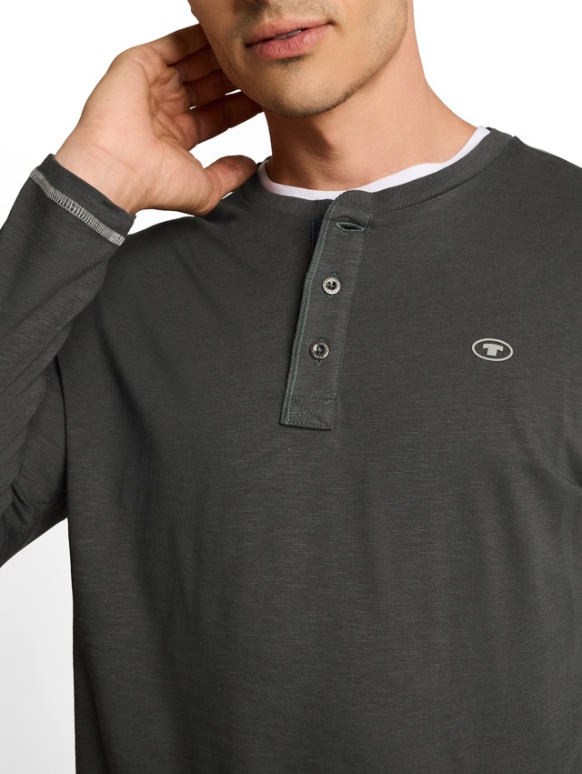 TOM TAILOR Langarmshirt mit Knopfleiste