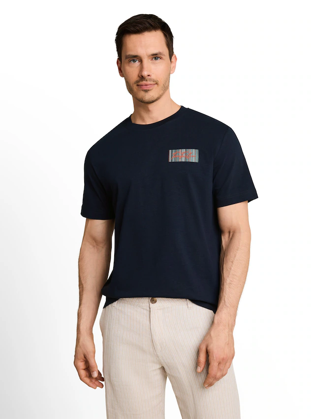 TOM TAILOR Kurzarmshirt Sommershirt mit Print und Stickerei