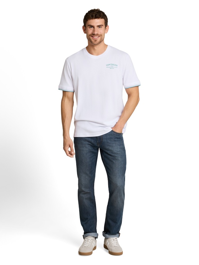 TOM TAILOR Kurzarmshirt Sommershirt mit Print und Stickerei