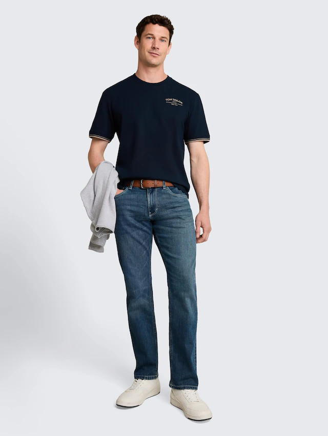 TOM TAILOR Kurzarmshirt Sommershirt mit Print und Stickerei