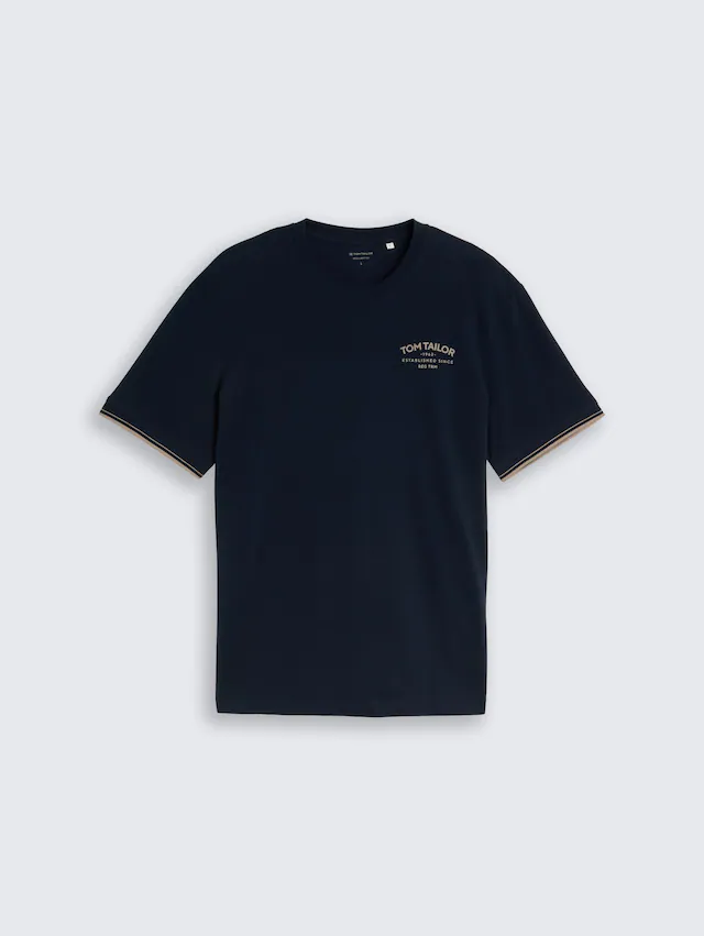 TOM TAILOR Kurzarmshirt Sommershirt mit Print und Stickerei