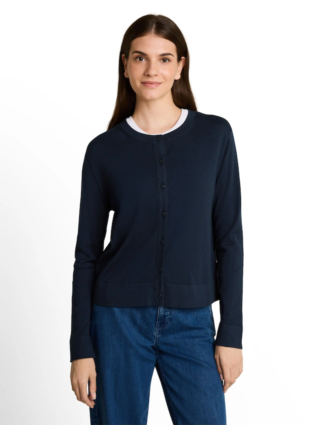 TOM TAILOR Strickjacke mit Viskose und Stretch