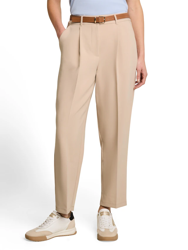 TOM TAILOR Bundfaltenhose »Barrel Leg« Sommerhose mit Gürtel