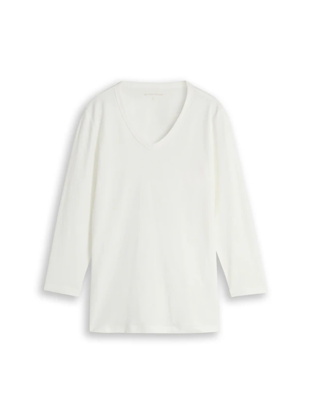 TOM TAILOR Langarmshirt »Regular« mit V-Ausschnitt