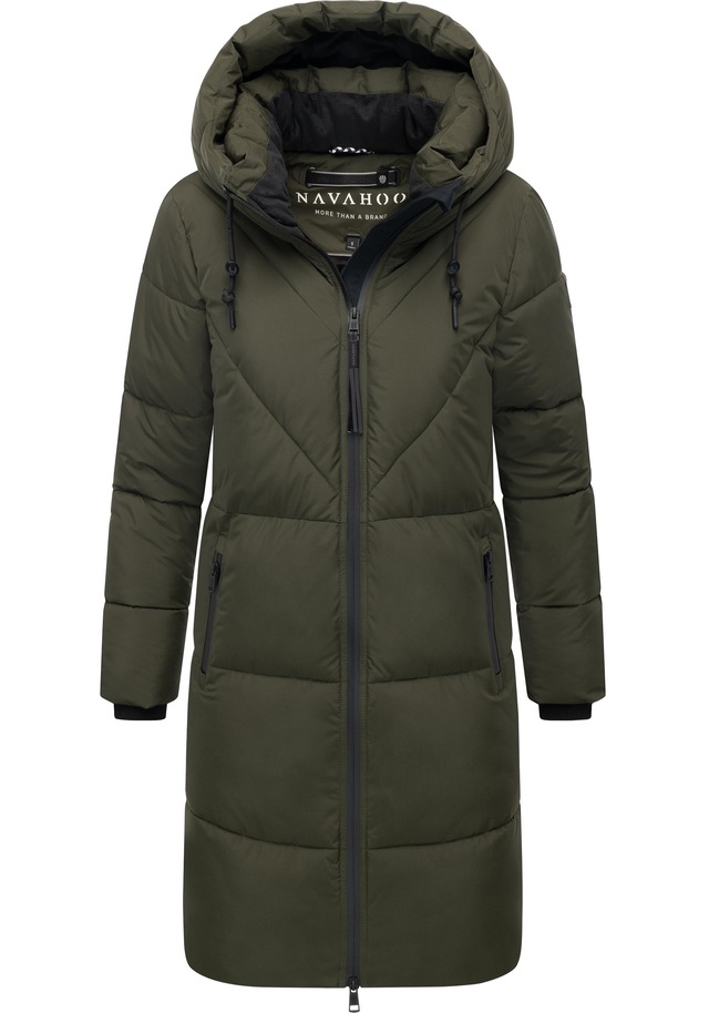 Navahoo Steppmantel »Kältekuschel XIV« Warmer Damen Wintermantel mit Fleece-gefüttertem Kragen