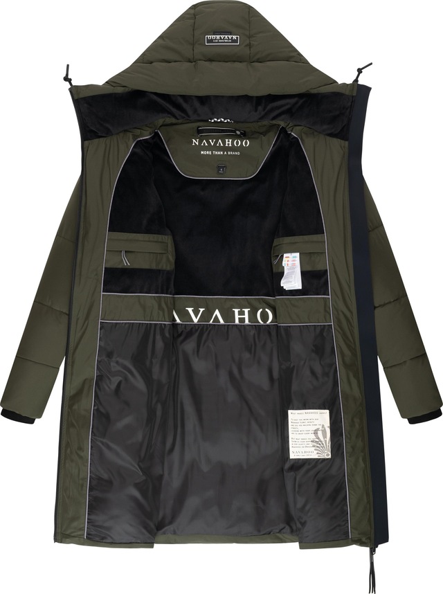 Navahoo Steppmantel »Kältekuschel XIV« Warmer Damen Wintermantel mit Fleece-gefüttertem Kragen
