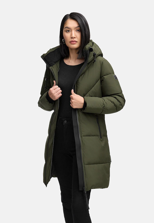 Navahoo Steppmantel »Kältekuschel XIV« Warmer Damen Wintermantel mit Fleece-gefüttertem Kragen