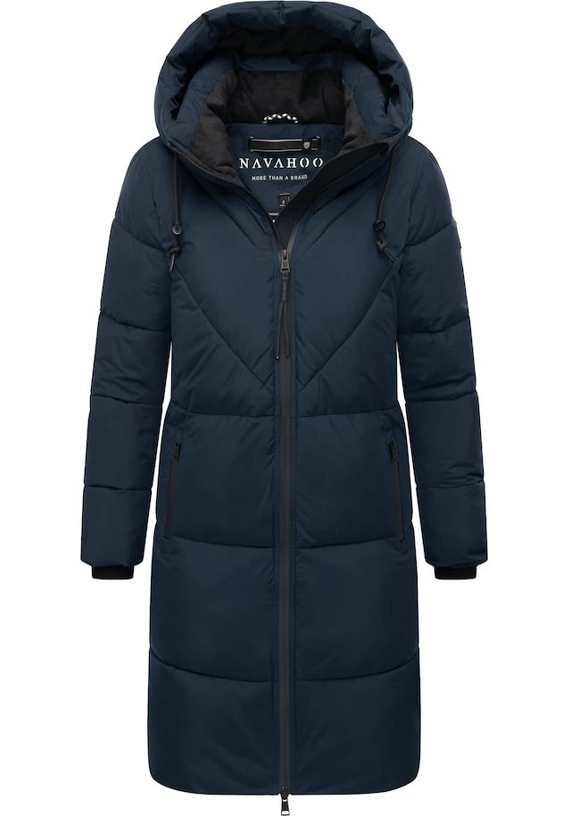 Navahoo Steppmantel »Kältekuschel XIV« Warmer Damen Wintermantel mit Fleece-gefüttertem Kragen