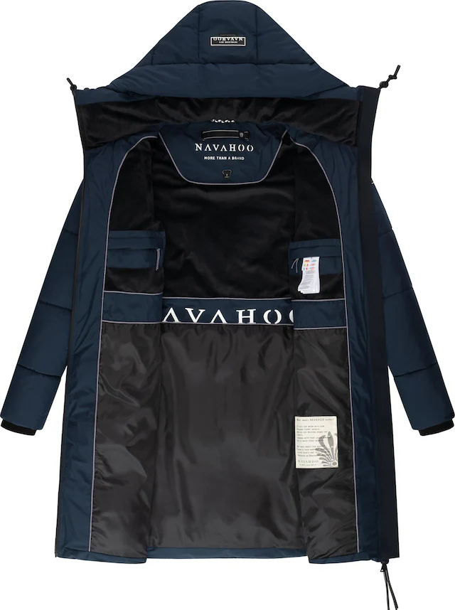Navahoo Steppmantel »Kältekuschel XIV« Warmer Damen Wintermantel mit Fleece-gefüttertem Kragen