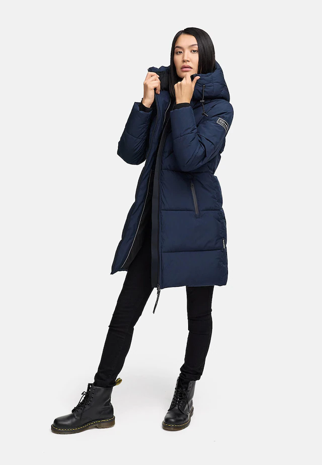 Navahoo Steppmantel »Kältekuschel XIV« Warmer Damen Wintermantel mit Fleece-gefüttertem Kragen