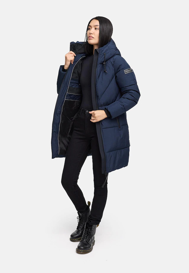 Navahoo Steppmantel »Kältekuschel XIV« Warmer Damen Wintermantel mit Fleece-gefüttertem Kragen