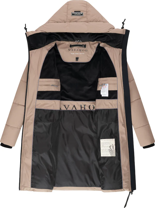 Navahoo Steppmantel »Kältekuschel XIV« Warmer Damen Wintermantel mit Fleece-gefüttertem Kragen