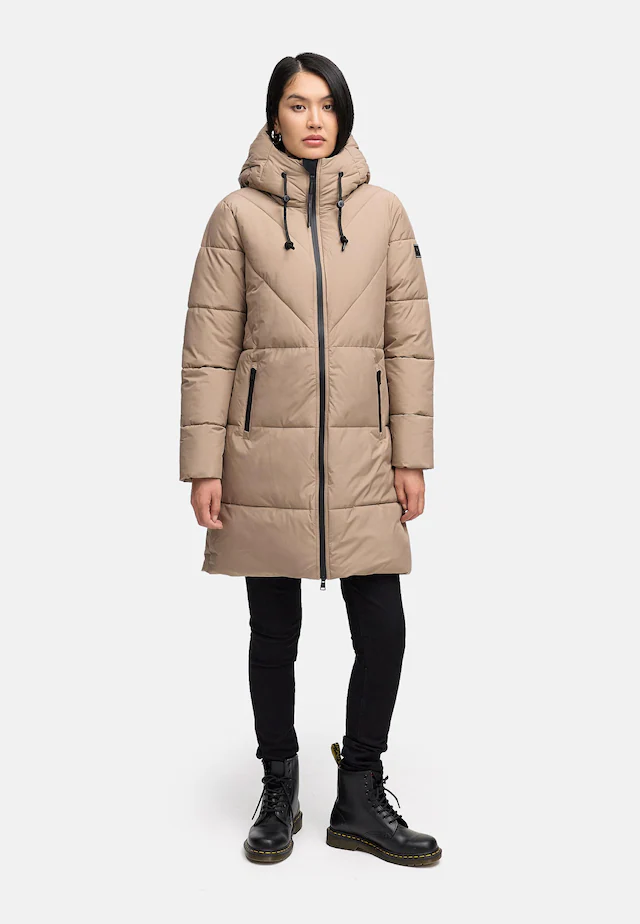 Navahoo Steppmantel »Kältekuschel XIV« Warmer Damen Wintermantel mit Fleece-gefüttertem Kragen