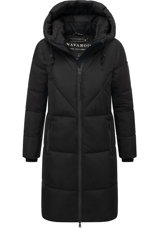 Navahoo Steppmantel »Kältekuschel XIV« Warmer Damen Wintermantel mit Fleece-gefüttertem Kragen