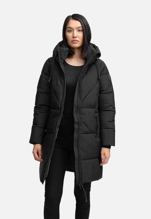 Navahoo Steppmantel »Kältekuschel XIV« Warmer Damen Wintermantel mit Fleece-gefüttertem Kragen