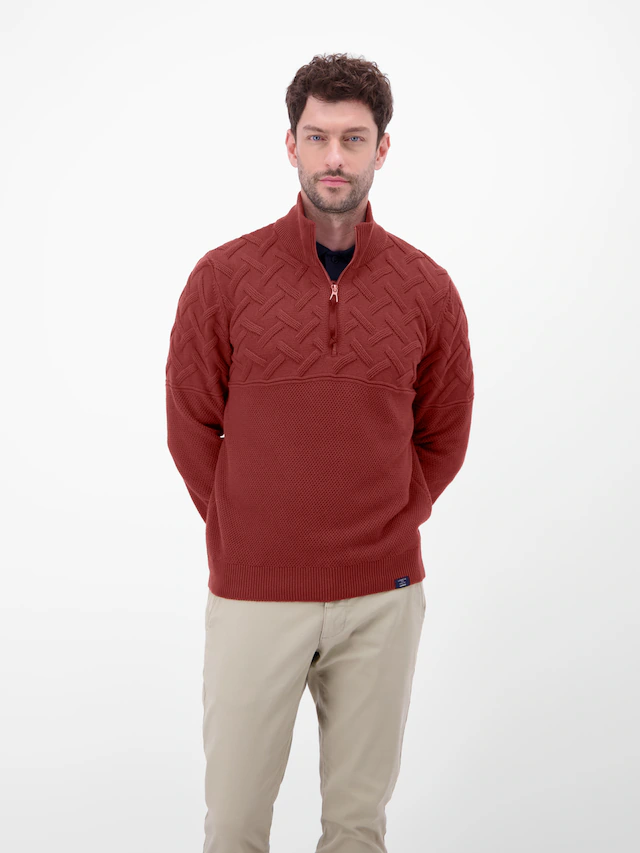 LERROS Strickpullover »Herren-Troyer mit Jacquardmuster«