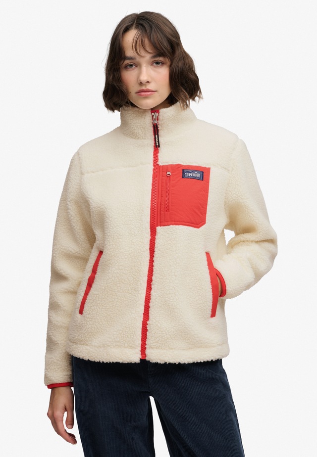 Superdry Kapuzensweatjacke »HERITAGE ZIP THROUGH FLEECE« Kunstfaser, relaxed fit