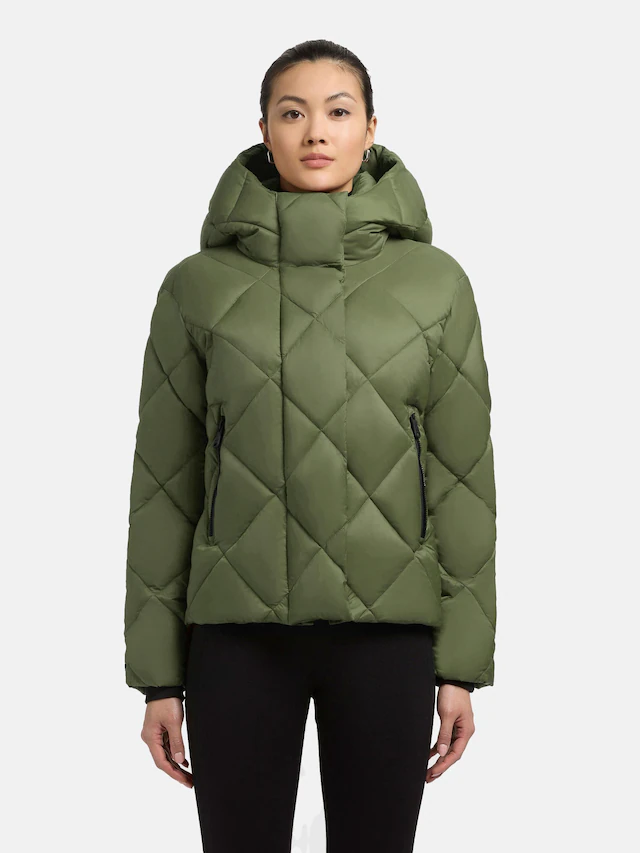 khujo Steppjacke »Lilian« mit Kapuze Damen Winterjacke mit Karo-Steppung