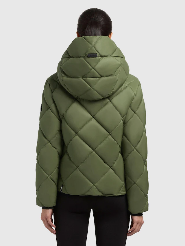 khujo Steppjacke »Lilian« mit Kapuze Damen Winterjacke mit Karo-Steppung