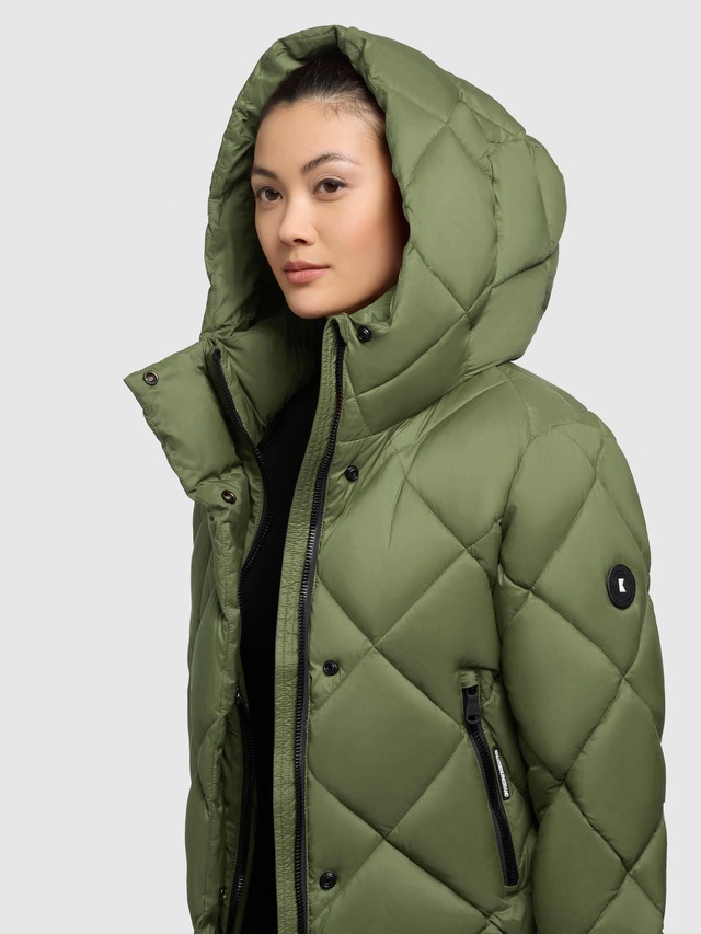 khujo Steppjacke »Lilian« mit Kapuze Damen Winterjacke mit Karo-Steppung