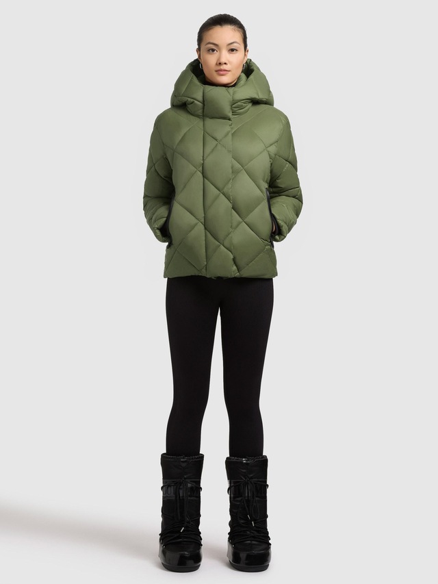 khujo Steppjacke »Lilian« mit Kapuze Damen Winterjacke mit Karo-Steppung