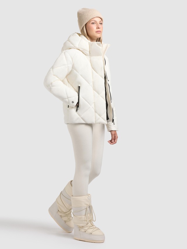 khujo Steppjacke »Lilian« mit Kapuze Damen Winterjacke mit Karo-Steppung
