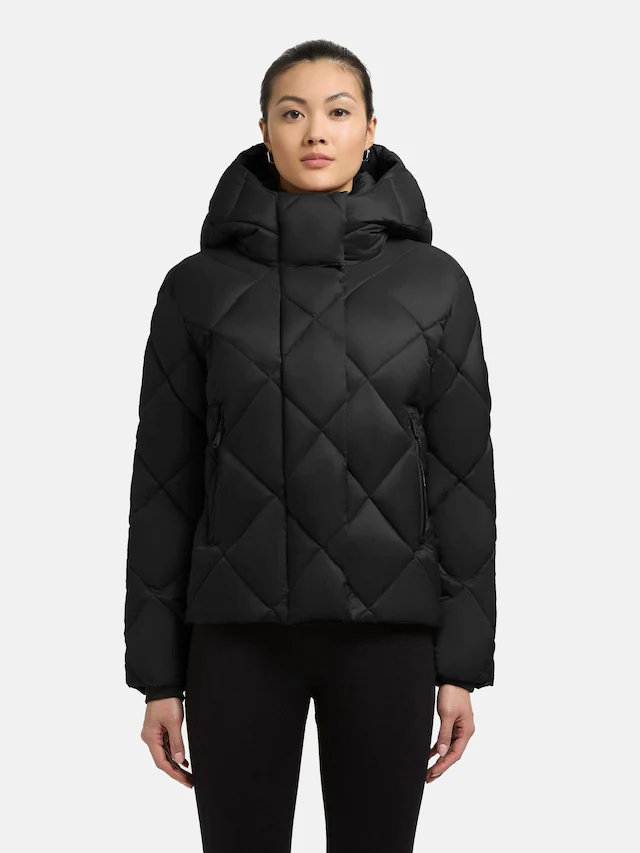 khujo Steppjacke »Lilian« mit Kapuze Damen Winterjacke mit Karo-Steppung