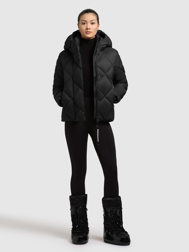 khujo Steppjacke »Lilian« mit Kapuze Damen Winterjacke mit Karo-Steppung