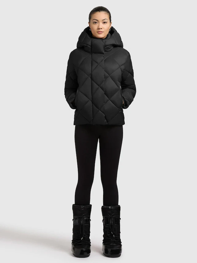 khujo Steppjacke »Lilian« mit Kapuze Damen Winterjacke mit Karo-Steppung