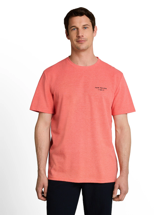 TOM TAILOR Kurzarmshirt Sommershirt mit kleinem Logo-Print