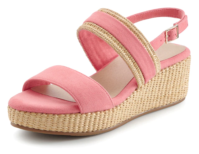 Beachtime by Lascana Sandalette »Sommerschuh, Sandale, offener Schuh, Keilsandalette,« NEU mit Keilabsatz VEGAN
