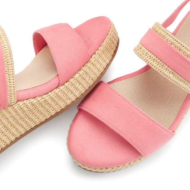 Beachtime by Lascana Sandalette »Sommerschuh, Sandale, offener Schuh, Keilsandalette,« NEU mit Keilabsatz VEGAN