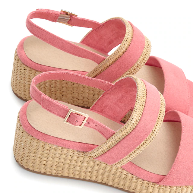 Beachtime by Lascana Sandalette »Sommerschuh, Sandale, offener Schuh, Keilsandalette,« NEU mit Keilabsatz VEGAN