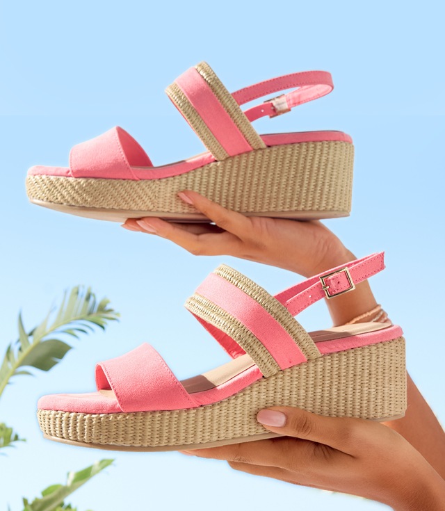Beachtime by Lascana Sandalette »Sommerschuh, Sandale, offener Schuh, Keilsandalette,« NEU mit Keilabsatz VEGAN