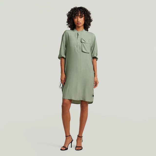 G-STAR Blusenkleid »DRS Fluid Dress« Brusttasche mit verstellbaren Ärmeln, Regular Fit