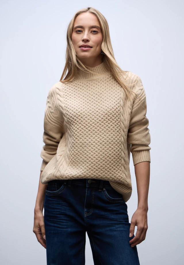 STREET ONE Rollkragenpullover Grobstrick