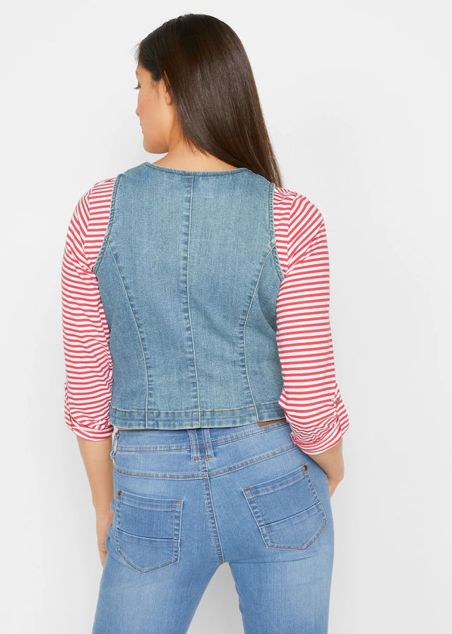 bonprix Jeansweste »Stretch-Jeansweste« aus Baumwollmischung, taillierte Passform, mit Knopfleiste