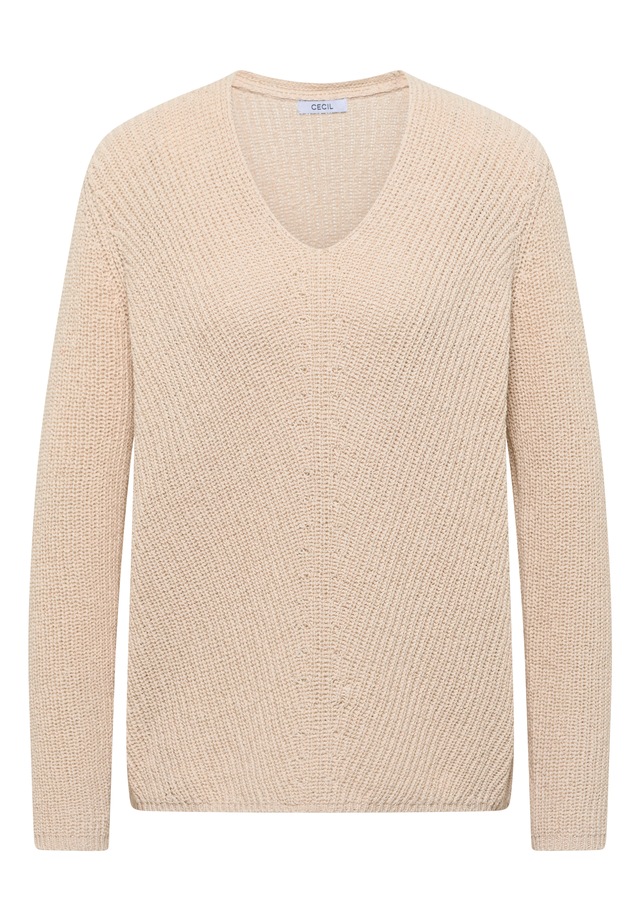 Cecil Strickpullover mit abgerundetem V-Ausschnitt