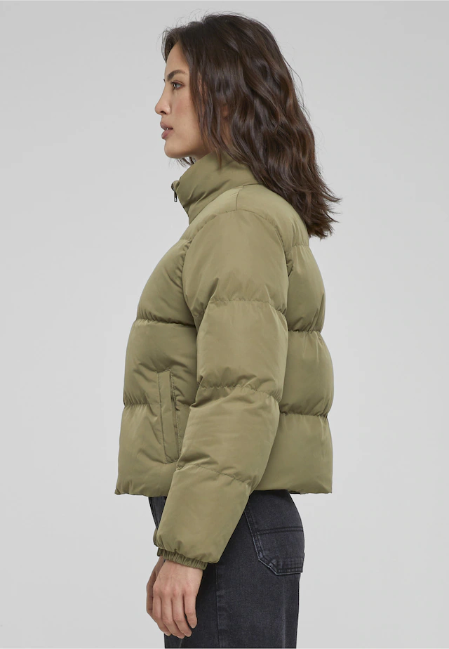 URBAN CLASSICS Winterjacke »Urban Classics Damen Ladies Short Peached Puffer Jacket« 1 Stk. tlg. ohne Kapuze