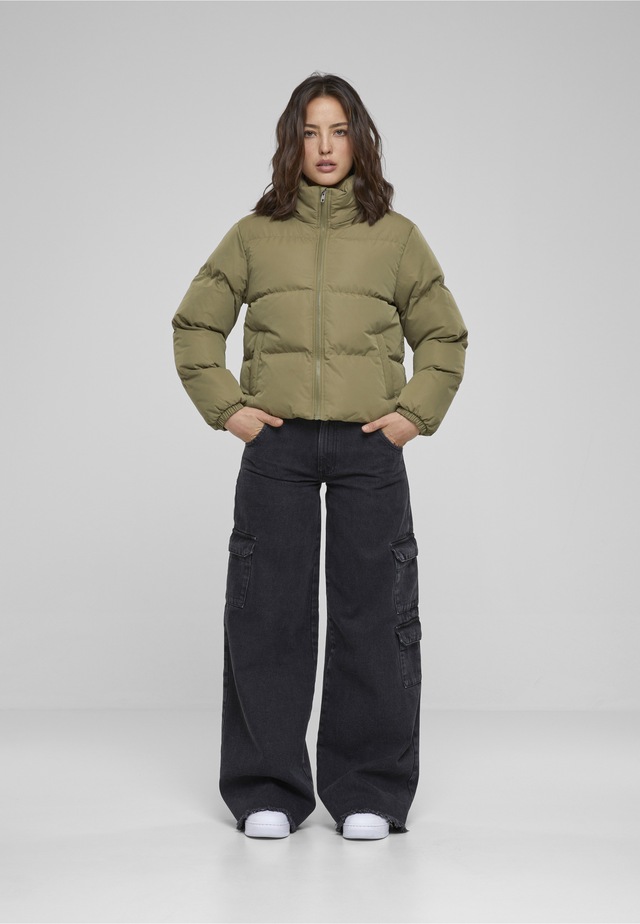 URBAN CLASSICS Winterjacke »Urban Classics Damen Ladies Short Peached Puffer Jacket« 1 Stk. tlg. ohne Kapuze