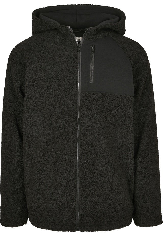 URBAN CLASSICS Neopren-Hoodie »Urban Classics Herren Hooded Sherpa Zip Jacket« 1