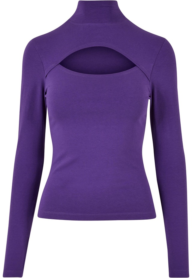 URBAN CLASSICS Langarmshirt »Urban Classics Damen Ladies Cut-Out Turtleneck Longsleeve« 1 Stk.