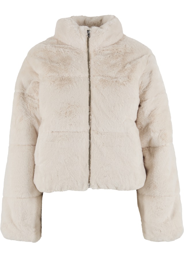 URBAN CLASSICS Winterjacke »Urban Classics Ladies Short Faux Fur Puffer Jacket« 1 Stk. tlg. ohne Kapuze