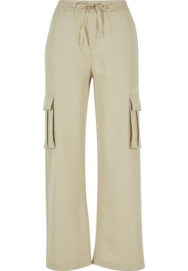 URBAN CLASSICS Stoffhose »Urban Classics Damen Ladies Vicose Straight Leg Cargo Pants«